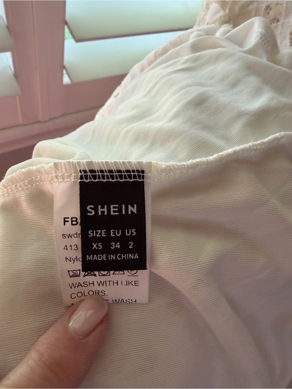SHEIN White Crochet Lace Pom-Pom Trim Mini Dress - Picture 9 of 10